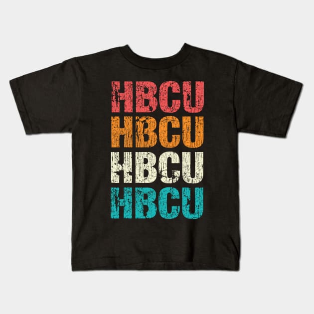 HBCU Vintage Letters Kids T-Shirt by blackartmattersshop